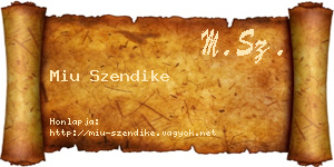 Miu Szendike névjegykártya